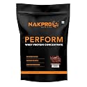 NAKPRO NUTRITION Perform Whey Protein Concentrate | 500g DoubleRich-Chocolate | 24g Protein, Trustified Certified