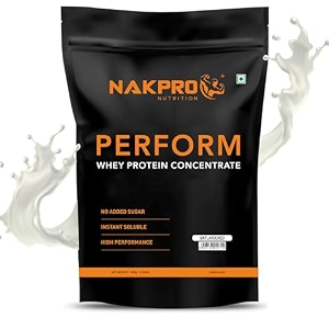 nakpro nutrition perform whey protein concentrate  500g unflavoured  26g protein trustified certified