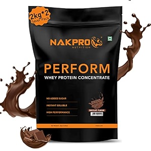 nakpro nutrition perform whey protein concentrate  4kg chocolate  24g protein trustified certified