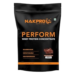 nakpro nutrition perform whey protein concentrate  1kg doublerich-chocolate  24g protein trustified certified