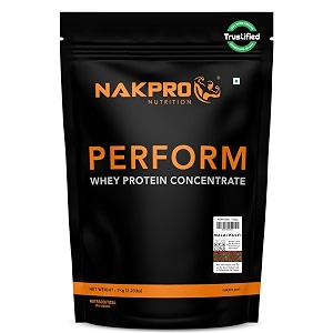 nakpro nutrition perform whey protein concentrate  1kg malaikulfi  24g protein trustified certified