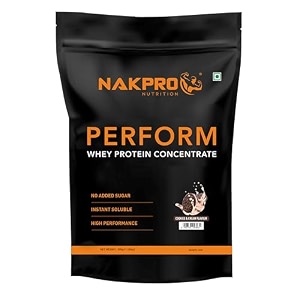 nakpro nutrition perform whey protein concentrate  500g cookiesampcream  24g protein trustified certified