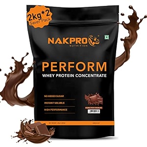 nakpro nutrition perform whey protein concentrate  500g doublerich-chocolate  24g protein trustified certified