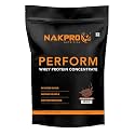 NAKPRO NUTRITION Perform Whey Protein Concentrate | 500g Chocolate | 24g Protein, Trustified Certified