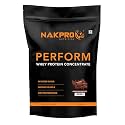 NAKPRO NUTRITION Perform Whey Protein Concentrate | 1kg DoubleRich-Chocolate | 24g Protein, Trustified Certified
