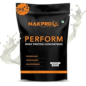 nakpro nutrition perform whey protein concentrate  500g banana flavour  24g protein trustified certified
