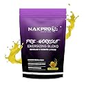Nakpro Pre Workout Supplement with 100mg Caffeine, 1200mg Creatine Monohydrate and 1200mg Citrulline | Helps in Lean Muscle Building, Improves Workout Performance - 20 Servings (Fruit Punch, 250g)