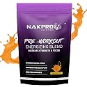 Nakpro Pre Workout Supplement with 100mg Caffeine, 1200mg Creatine Monohydrate and 1200mg Citrulline | Helps in Lean Muscle Building, Improves Workout Performance - 50 Servings (Tangy Orange, 250g)