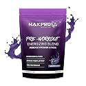 Nakpro Pre Workout Supplement (Blueberry, 100g Powder) with 100mg Caffeine, 1200mg Creatine Monohydrate and 1200mg Citrulline|Helps in Lean Muscle Building, Improves Workout Performance - 20 Servings