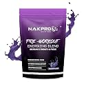NAKPRO Pre Workout Supplement Powder With 100Mg Caffeine, 1200Mg Creatine Monohydrate And 1200Mg Citrulline|Helps In Lean Muscle Building, Improves Workout Performance - 50 Servings (Blueberry, 250G)