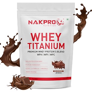 nakpro titanium tri blend whey protein hydrolyzed isolate amp concentrate  2549g protein 1150g eaa 560g bcaa  added vitamins minerals amp creatine- doublerich-chocolate-1 kg