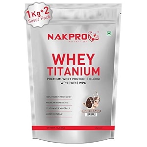 nakpro titanium tri blend whey protein hydrolyzed isolate amp concentrate  2549g protein 1150g eaa 560g bcaa  added vitamins minerals amp creatine-banana-1 kg