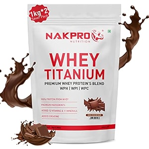 nakpro titanium tri blend whey protein hydrolyzed isolate amp concentrate  2549g protein 1150g eaa 560g bcaa  added vitamins minerals amp creatine- doublerich-chocolate-1 kg
