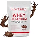 NAKPRO Titanium Tri Blend Whey Protein Hydrolyzed, Isolate &amp; Concentrate | 25.49g Protein, 11.50g EAA, 5.60g BCAA | Added vitamins, minerals &amp; creatine- DoubleRich-Chocolate-1 Kg