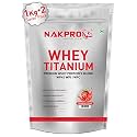 NAKPRO Titanium Tri Blend Whey Protein Hydrolyzed, Isolate &amp; Concentrate | 25.49g Protein, 11.50g EAA, 5.60g BCAA | Added vitamins, minerals &amp; creatine-Banana-1 Kg