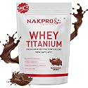NAKPRO Titanium Tri Blend Whey Protein Hydrolyzed, Isolate &amp; Concentrate | 25.49g Protein, 11.50g EAA, 5.60g BCAA | Added vitamins, minerals &amp; creatine- DoubleRich-Chocolate-1 Kg