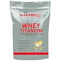 NAKPRO Titanium Tri Blend Whey Protein Hydrolyzed, Isolate &amp; Concentrate | 25.49g Protein, 11.50g EAA, 5.60g BCAA | Added vitamins, minerals &amp; creatine-Banana-1 Kg