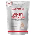 NAKPRO Titanium Tri Blend Whey Protein Hydrolyzed, Isolate &amp; Concentrate | 25.49g Protein, 11.50g EAA, 5.60g BCAA | Added vitamins, minerals &amp; creatine-Banana-1 Kg