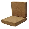 Sofa Foam Cushions in Velvet Zip Cover Warm and Decent Visual | Stretchy Soft Velvet Fabric | Multipurpose Using Cover (Seat - 22"x21"x4" Back - 21"x18"x4") | Density :- 32 Foam (Beige)