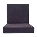 Sofa Foam Cushions in Velvet Zip Cover Warm and Decent Visual |Stretchy Soft Velvet Fabric | Multipurpose Using Cover (Seat - 22"x21"x4" Back - 21"x18"x4") | Density:- 32 Foam (Grey)