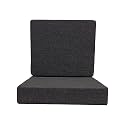 Sofa Foam Cushions with Zip Cover Sofa Gaddi (Seat - 22"x21"x4" Back - 21"x18"x4") |Density:- 32 Foam(Black)