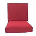 Sofa Foam Cushions with Zip Cover Sofa Gaddi (Seat - 22"x21"x4" Back - 21"x18"x4") |Density:- 32 Foam(Red)