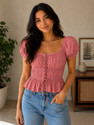 namane Casual Self Design Women Pink Top