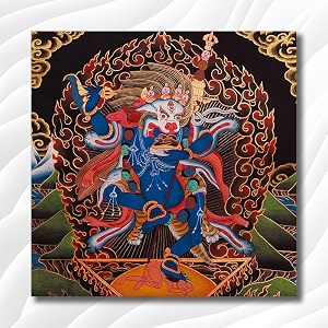 namaste home - laminated paper poster - also know as simhamukha buddhist thangka - thangka art - mandala art - laminated paper poster painting laminated paper size 34x34 inches multicolor