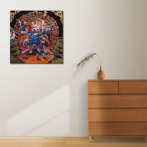 namaste home - laminated paper poster - also know as simhamukha buddhist thangka - thangka art - mandala art - laminated paper poster painting laminated paper size17x17 inches multicolor