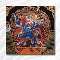 Namaste Home - Laminated Paper Poster - Also Know as Simhamukha Buddhist Thangka - Thangka Art - Mandala Art - Laminated Paper Poster Painting (Laminated Paper, Size 34X34 Inches, MultiColor)