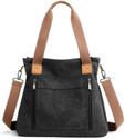 namchi Black Hobo Women Canvas Handbag Shoulder bags Casual Multi-Pocket Top Handle Tote Crossbody