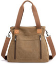 namchi Brown Hobo Women Canvas Handbag Shoulder bags Casual Multi-Pocket Top Handle Tote Crossbody