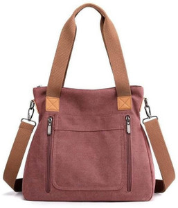 namchi maroon hobo women canvas handbag shoulder bags casual multi-pocket top handle tote crossbody