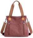 namchi Maroon Hobo Women Canvas Handbag Shoulder bags Casual Multi-Pocket Top Handle Tote Crossbody