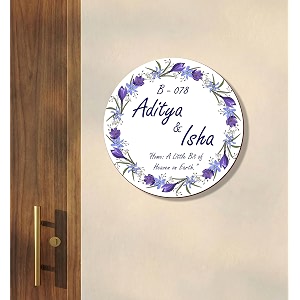 name plate for home entrance outdoor  personalized wooden round door name board with flat number amp family name  custom mdf wall sign for apartment house villa 30x30 cm