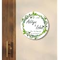 Name Plate Home Entrance Outdoor – Personalized Wooden Round Door Name Board with Flat Number &amp; Family Name | Custom MDF Wall Sign for Apartment, House, Villa (30x30 CM)