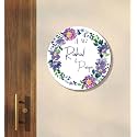 Name Plate Home Entrance Outdoor | Personalized Round Name Board with House Number | Floral Wooden Door Name Sign | Custom Name Plate For Home, Office and Outdoor Entrance (30X30 CM)
