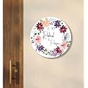 Name Plate for Home Entrance Outdoor | Personalized Round Name Board with House Number | | Floral Wooden Door Name Sign | Custom Name Plate For Home, Office and Outdoor Entrance (30x30 CM)