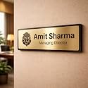 Personalized Acrylic Name Plate Signage For House,Black &amp; Silver Engraving Custom Self-Adhesive Name Board Custom Name Plate For Home, Office and Outdoor Entrance Customized Self Adhesive Acrylic Name Plate