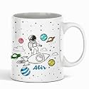 Name Printed Coffee Mug with Astronaut Design