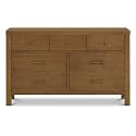 NAMESAKE Nantucket 7-Drawer Wide Assembled Dresser (56") in Natural Walnut, Greenguard Gold Certified