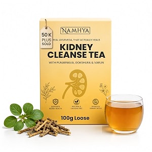 namhya kidney cleanse tea  100g loose 50 cups pack of 1  supports kidney detox amp urinary health  punarnava gokshura varun  natural no preservatives  for cleansing amp fluid balance