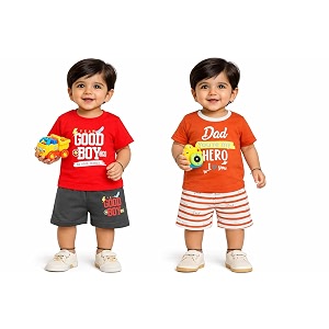 nammababy baby boys cotton printed round neck half sleeve t-shirt amp short clothing sets
