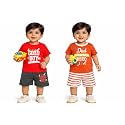 NammaBaby Baby Boys Cotton Printed Round Neck Half Sleeve T-shirt &amp; Short Clothing Sets