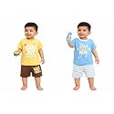 NammaBaby Baby Boys Cotton Printed Round Neck Half Sleeve T-shirt & Short Clothing Sets