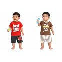 NammaBaby Baby Boys Cotton Printed Round Neck Half Sleeve T-shirt &amp; Short Clothing Sets