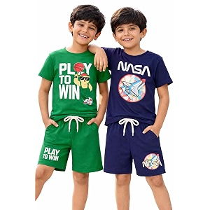 NammaBaby Boys Cotton Printed Premium Half Sleeves