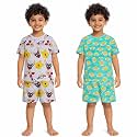 NammaBaby Boy's Cotton Printed Premium Half Sleeves T-Shirt and Shorts Top and Bottom Set/Tshirt-Shorts with Pocket Combo of 2