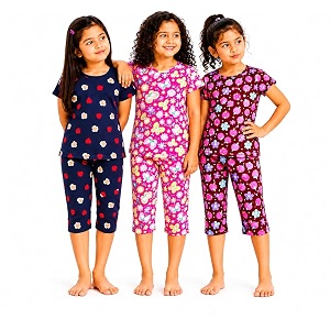NammaBaby Girls Cotton Graphic Print Night Suit