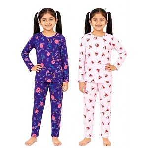 nammababy girl cotton night suit tshirt shorts capri pyjama set - multipacks